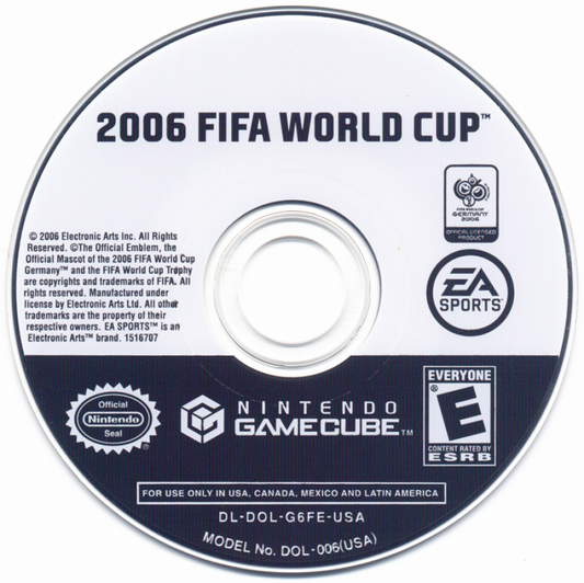 2006 FIFA World Cup disc for GameCube (GC) sports soccer video game