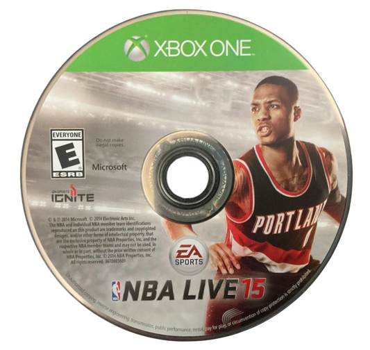 NBA Live 15 disc for Xbox One (XONE) sports basketball video game