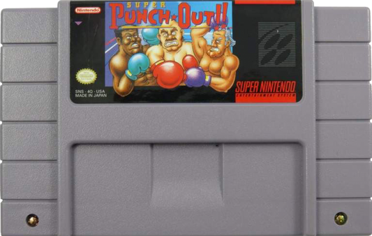 Super Punch-Out Super Nintendo Entertainment System SNES boxing sports video game sequel to Punch-Out Little Mac referee Mario opponents arcade style reflex-based gameplay championship circuit cartridge