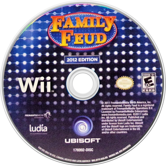 Family Feud 2012 disc front cover art for Nintendo Wii (Wii) video game