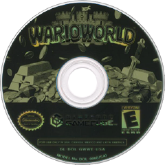 Wario World– GameCube (GC) Front Disc Cover Art for this GameCube Video Game