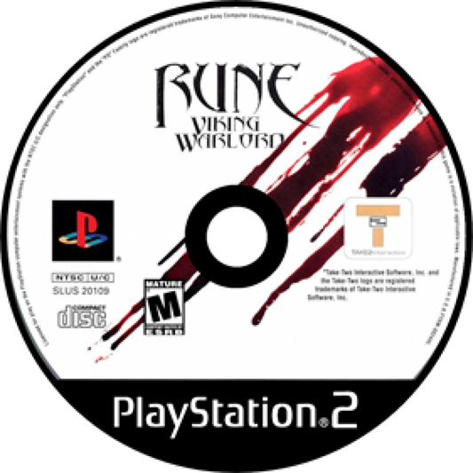 Rune VIking Warlord disc cover art for Playstation 2 (PS2) action video game.