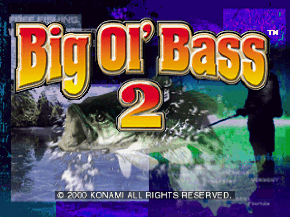 Big Ol Bass start screen for PlayStation 1 PS1 retro video game
