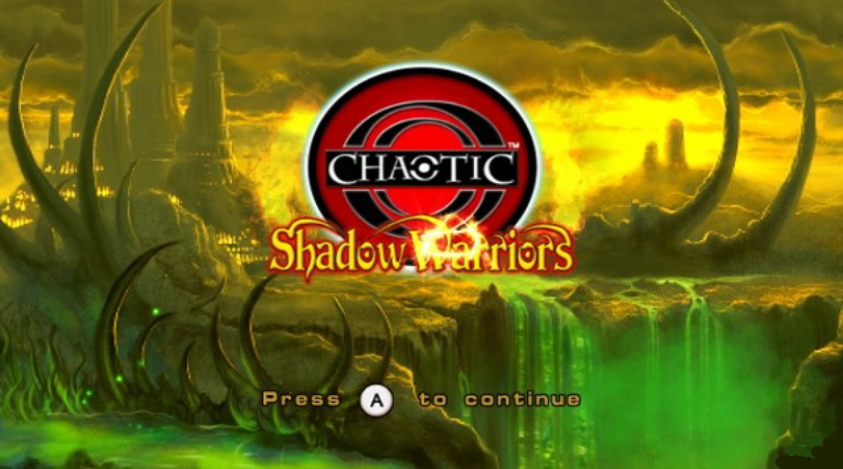 Chaotic: Shadow Warriors title screen art for Nintendo Wii (Wii) video game