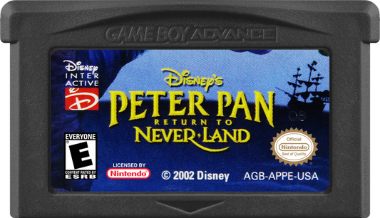 Game Boy Advance Peter Pan Return to Neverland adventure game cartridge