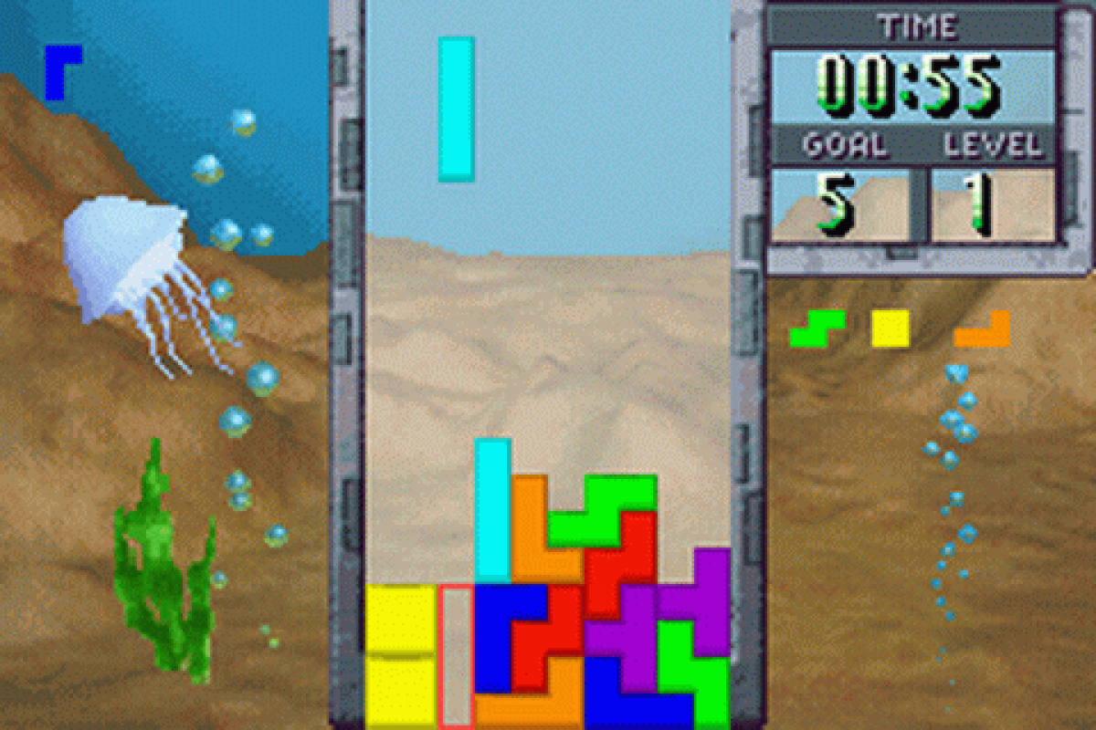 Tetris Worlds gameplay for Game Boy Advance video game.