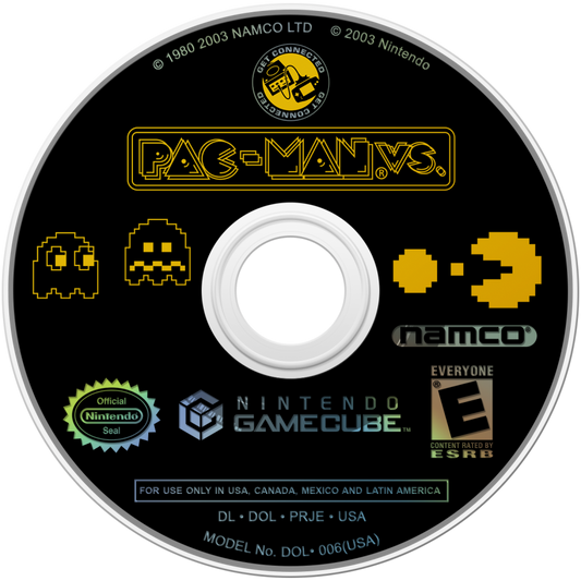 Pac-Man Vs Nintendo GameCube for retro video game enthusiasts featuring multiplayer arcade gameplay classic maze chasing action unique competitive party modes fast paced ghost and Pac Man battles local multiplayer fun and collectible gaming appeal disc