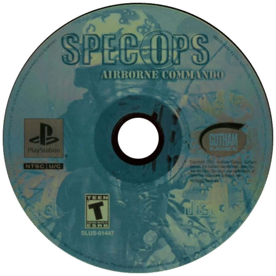 Spec Ops: Airborne Commando disc for PlayStation 1 (PS1) third-person shooter video game
