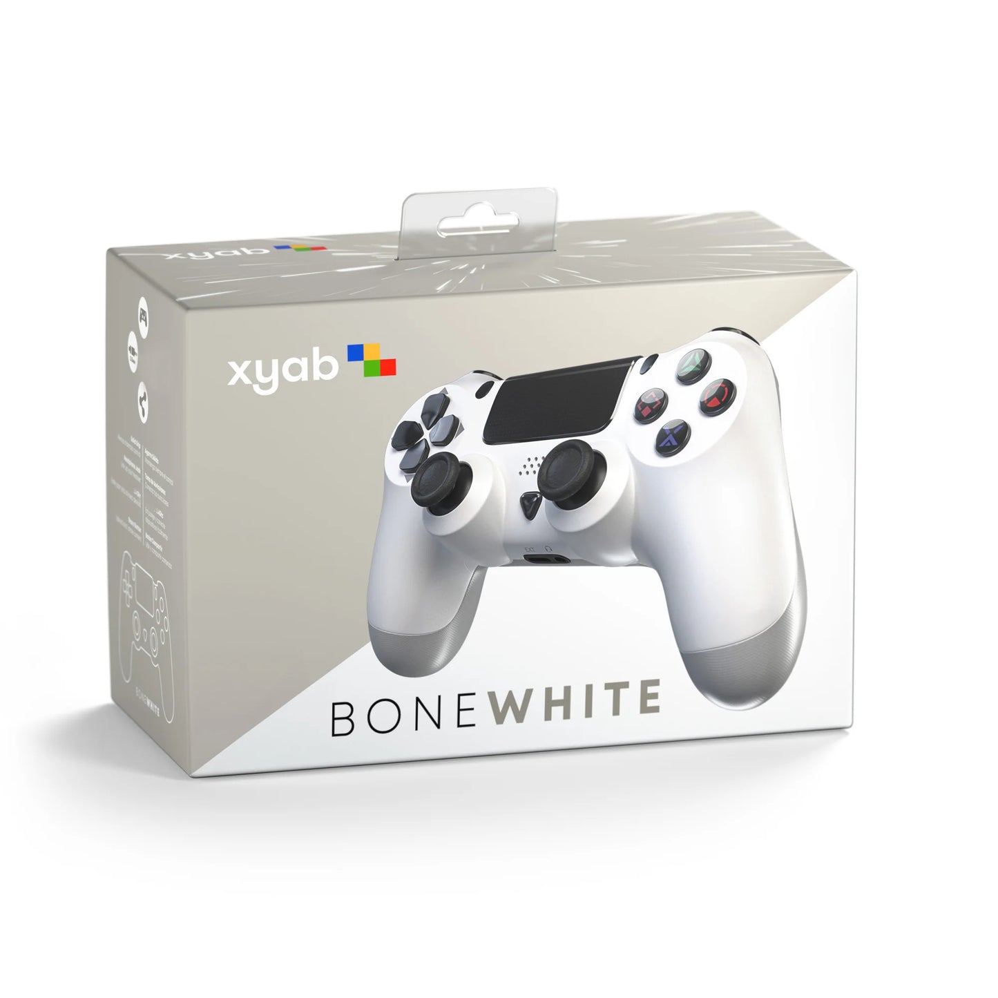 Wireless Bluetooth Controller in Bone White for PlayStation 4 PS4 gaming accessory with ergonomic design rechargeable battery dual analog sticks touchpad and motion controls compatible with PS4 consoles front box