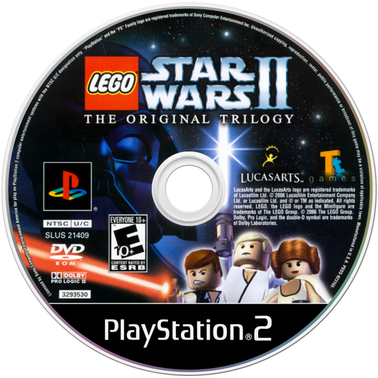 LEGO Star Wars II: Original Trilogy disc art for PlayStation 2 (PS2) video game