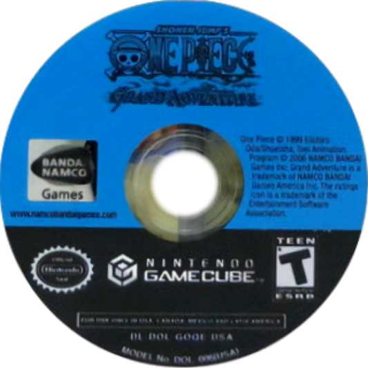 One Piece Grand Adventure GameCube game featuring anime-style fighting gameplay and adventure modes with One Piece characters disc disk