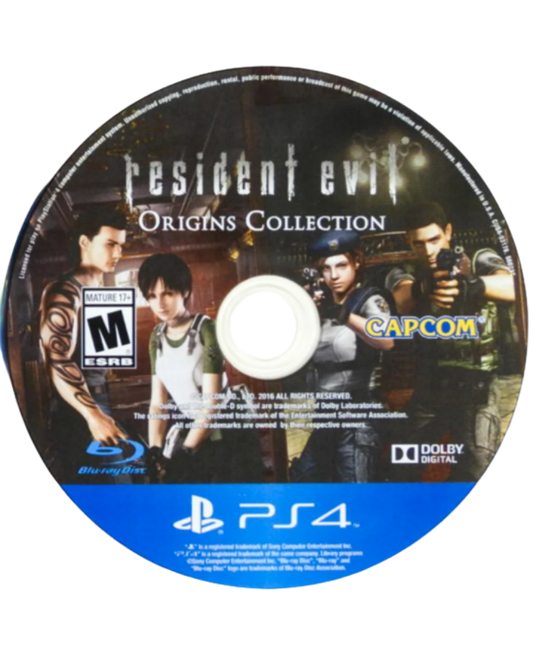 Resident Evil Origins Collection PlayStation 4 PS4 for retro video game enthusiasts featuring survival horror gameplay classic Resident Evil experiences exploration based puzzle solving tense atmospheric environments limited resources zombie and bio weapon encounters and collectible gaming appeal disc