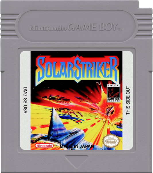 Nintendo Game Boy cartridge of the game 'SolarStriker'