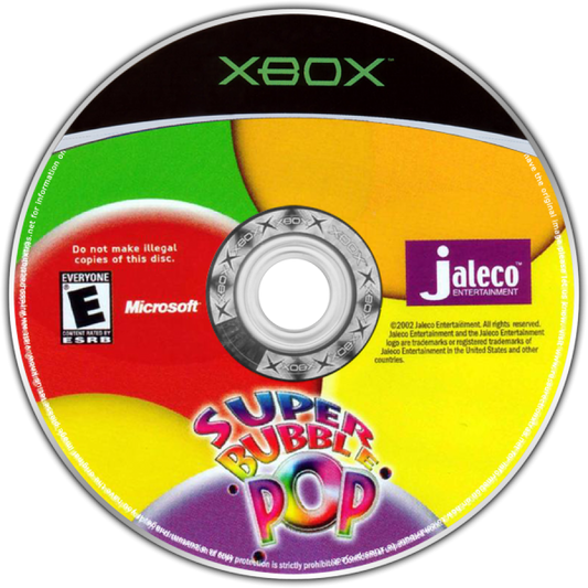 Super Bubble Pop disc for Xbox (XBOX) video game