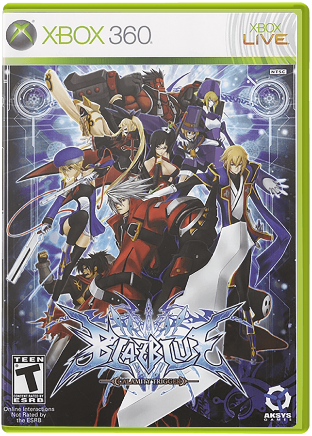 BlazBlue: Calamity Trigger cover art for Xbox 360 (X360) fighting video game