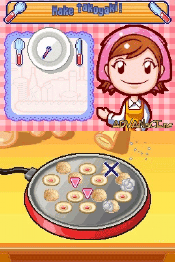 Cooking Mama gameplay for Nintendo DS (DS) cooking simulation mini-game video game