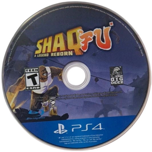 Shaq Fu: A Legend Reborn – PlayStation 4 (PS4) video game disc, beat 'em up action title
