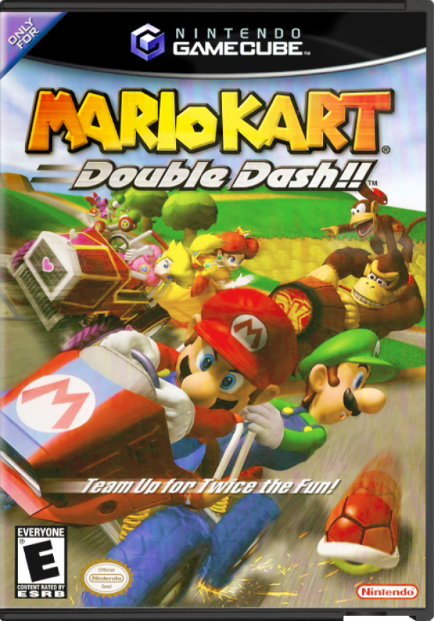 Mario Kart: Double Dash!! cover art for GameCube (GC) kart racing video game