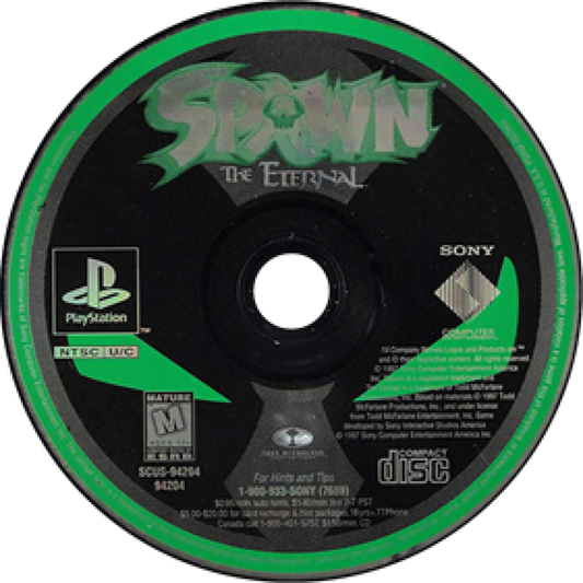 Spawn: The Eternal disc for PlayStation 1 (PS1) action-adventure video game