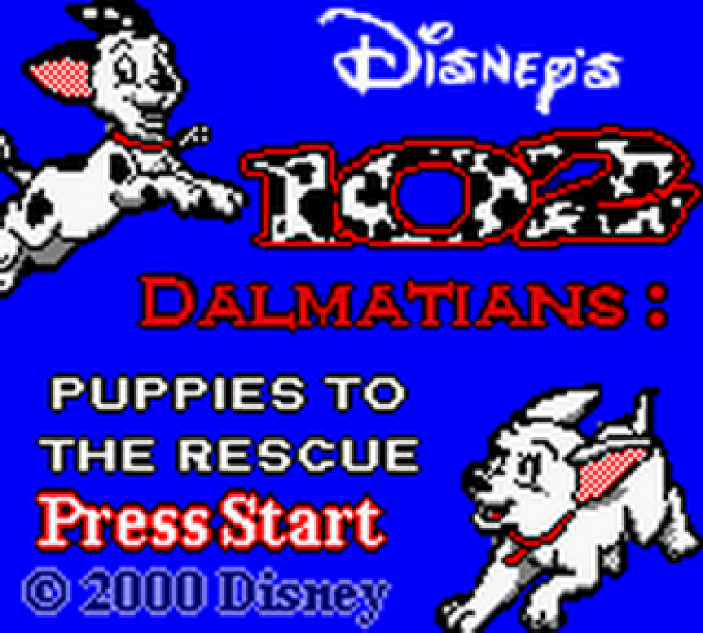 Disney's 102 Dalmatians: Puppies to the Rescue start menu for Game Boy Color (GBC) video game