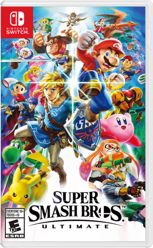 Super Smash Bros Ultimate cover art for Nintendo Switch fighting game