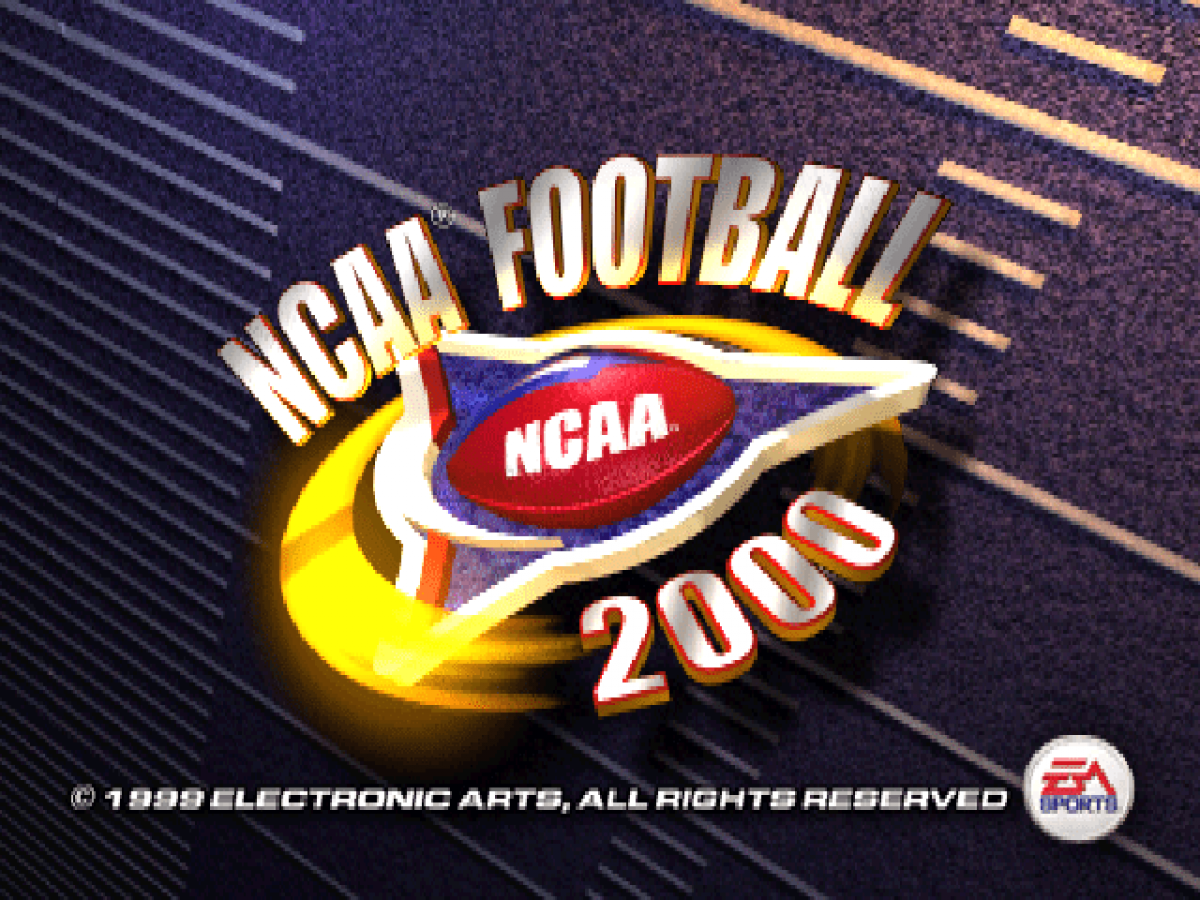 NCAA Football 2000 title card for PlayStation 1 (PS1) retro football video game