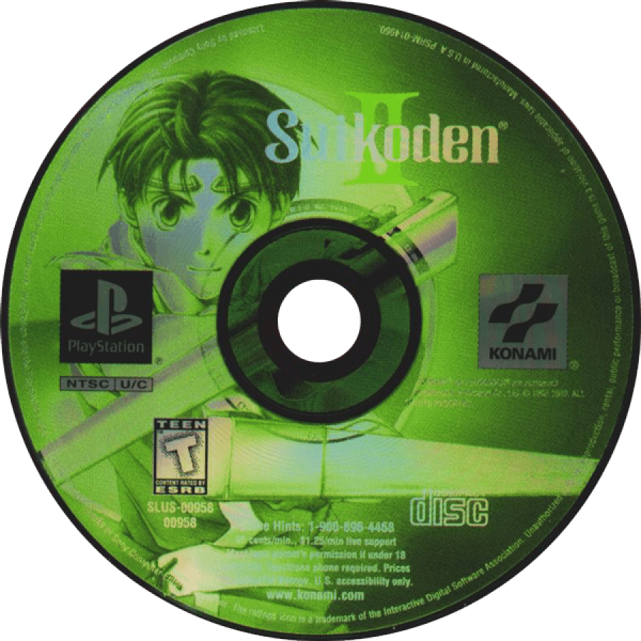Suikoden II disc for PlayStation 1 (PS1) role-playing video game