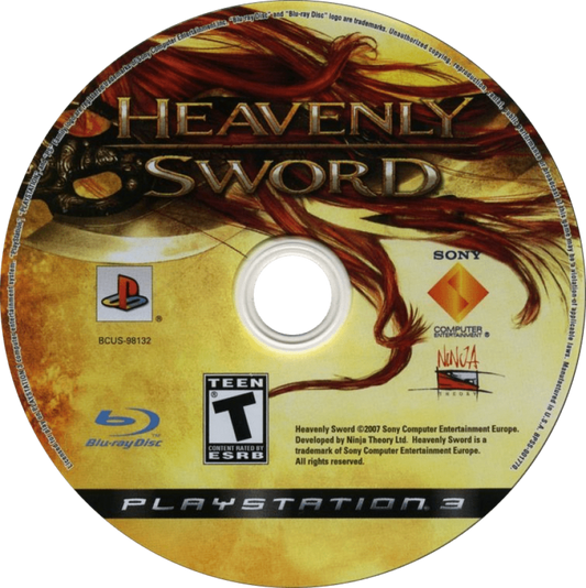 Heavenly Sword disc for PlayStation 3 (PS3) video game