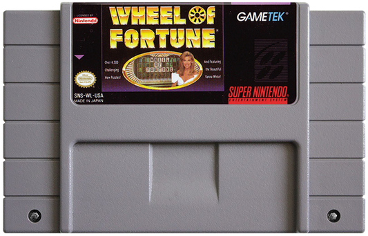 Wheel of Fortune cartridge for Super Nintendo Entertainment System (SNES) retro video game