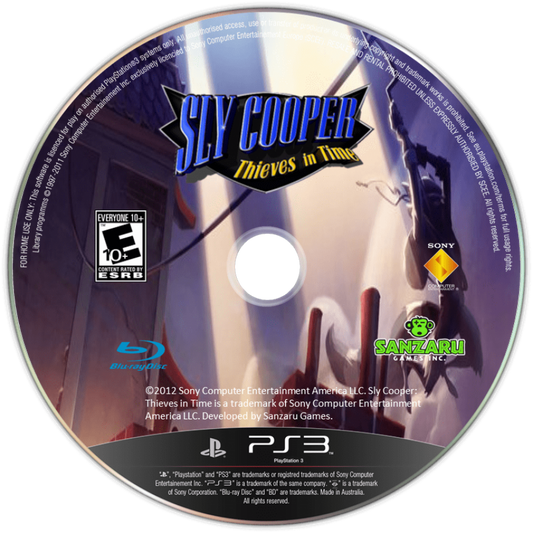 Sly Cooper: Thieves In Time disc art for PlayStation 3 (PS3) video game