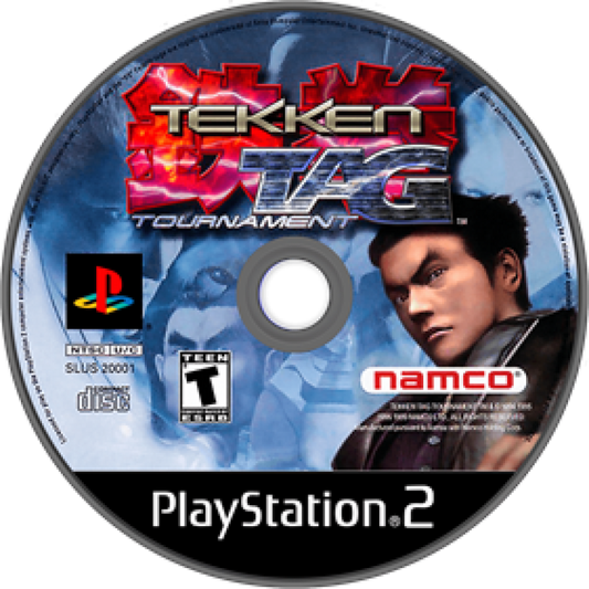 Tekken Tag Tournament PlayStation 2 PS2 video game, fighting action, tag-team battles, classic Tekken series title disc