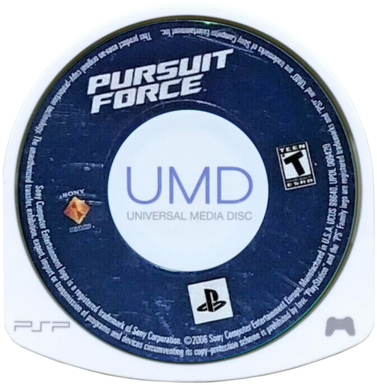 Pursuit Force disc for PlayStation Portable (PSP) action driving shooter game