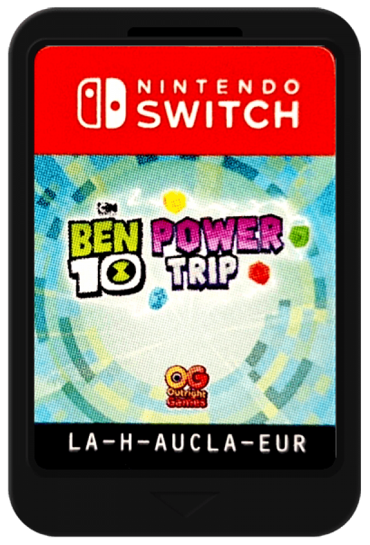 Ben 10: Power Trip PAL Nintendo Switch game featuring open-world action adventure gameplay based on the Ben 10 series cartridge
