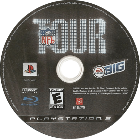 NFL Tour disc for PlayStation 3 (PS3) video game