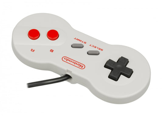 NES Dogbone controller featuring ergonomic design, classic D-pad, and retro Nintendo gaming style top view