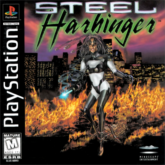 Steel Harbinger retro sci-fi action shooter game for PlayStation 1 (PS1) cover art