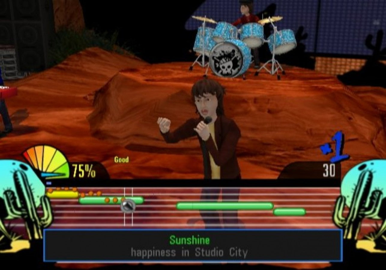 The Naked Brothers Band gameplay for Nintendo Wii (Wii) featuring music‑based gameplay with karaoke performances, instrument play, and songs from the Nickelodeon TV series.