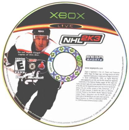 NHL 2K3 for Xbox with official NHL teams and hockey simulation visuals disc