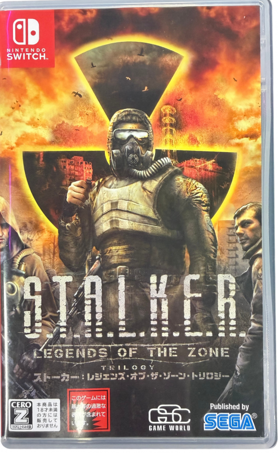 S.T.A.L.K.E.R. Legends of the Zone Trilogy Nintendo Switch inspired design featuring gritty survival first person shooter aesthetic post apocalyptic exclusion zone exploration radiation hazards mutant threats atmospheric sandbox gameplay immersive Eastern European survival horror trilogy presentation cover art