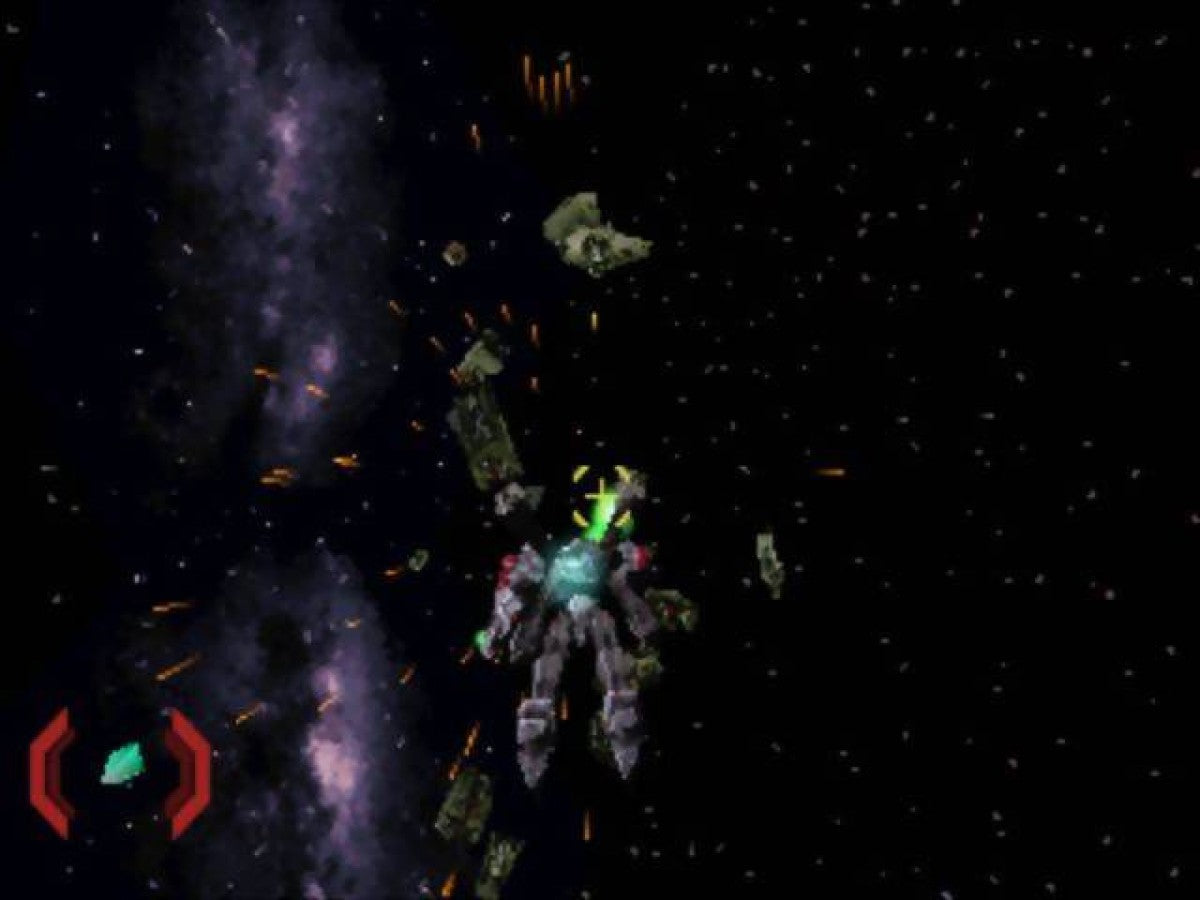 Omega Boost retro sci-fi rail shooter mech combat game for PlayStation 1 (PS1) gameplay