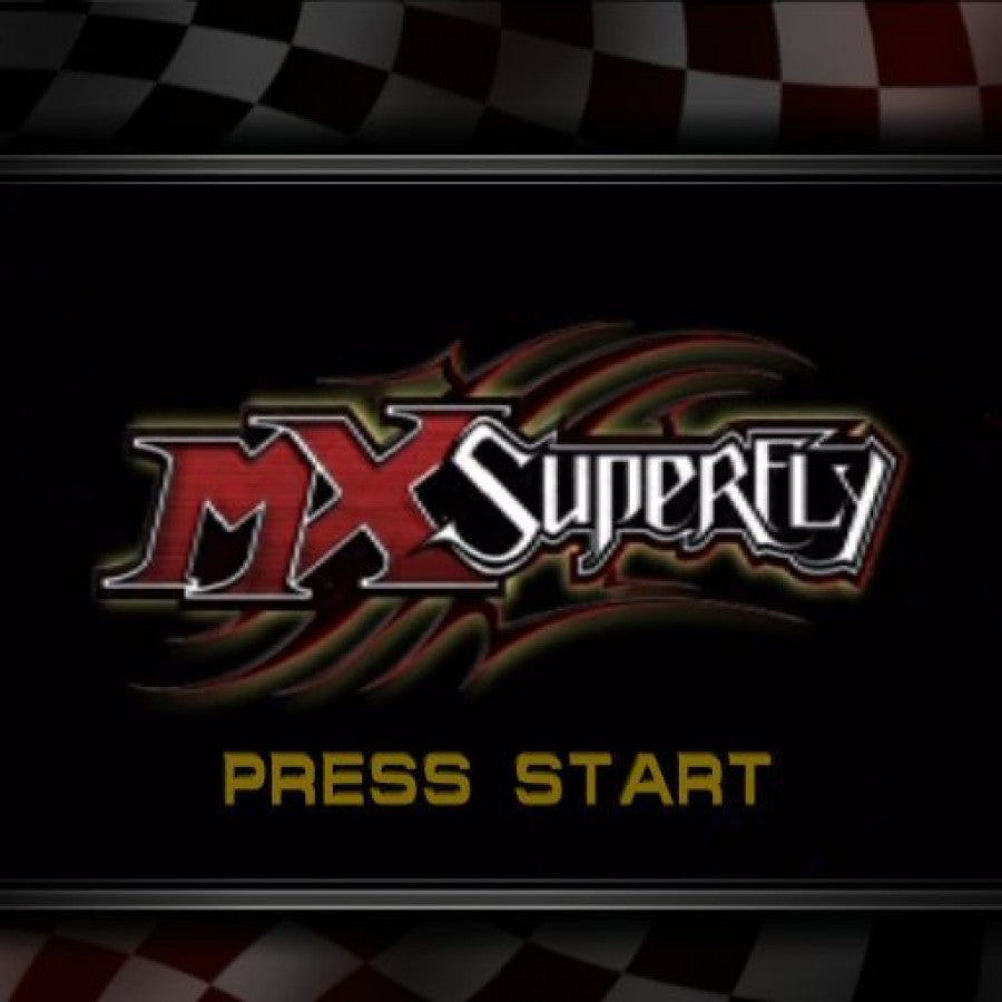 MX Superfly – PlayStation 2 (PS2) motocross racing video game title screen