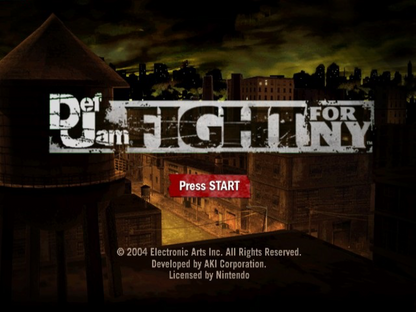 Def Jam Fight for NY Nintendo GameCube GC for fighting action video game fans featuring hip hop inspired street fighting intense hand to hand combat wrestling and martial arts styles story driven career mode character customization famous music artists multiplayer battles and urban fighting gameplay collectible gaming appeal gameplay