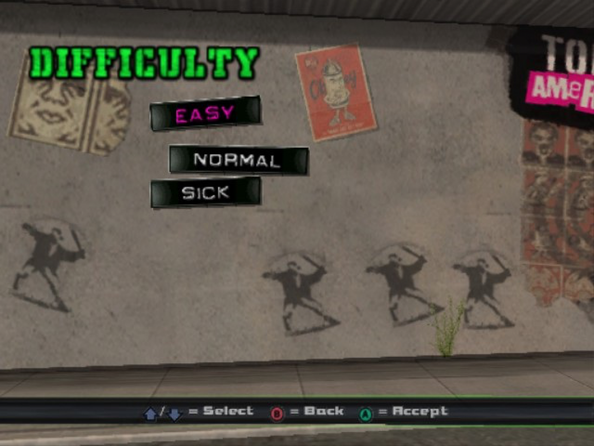 Gameplay for Tony Hawks American Wasteland GameCube GC video game, skateboarding, extreme sports, tricks and stunts, open world, multiplayer, Nintendo GameCube classic 