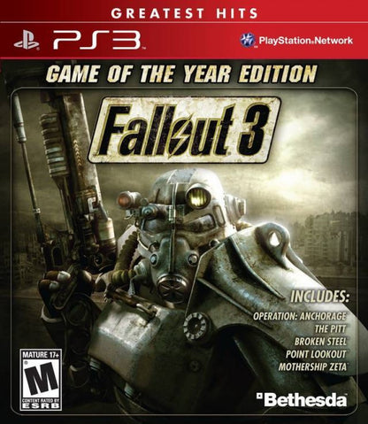 Fallout 3 Game of the Year Greatest Hits cover art for PlayStation 3 PS3 video game