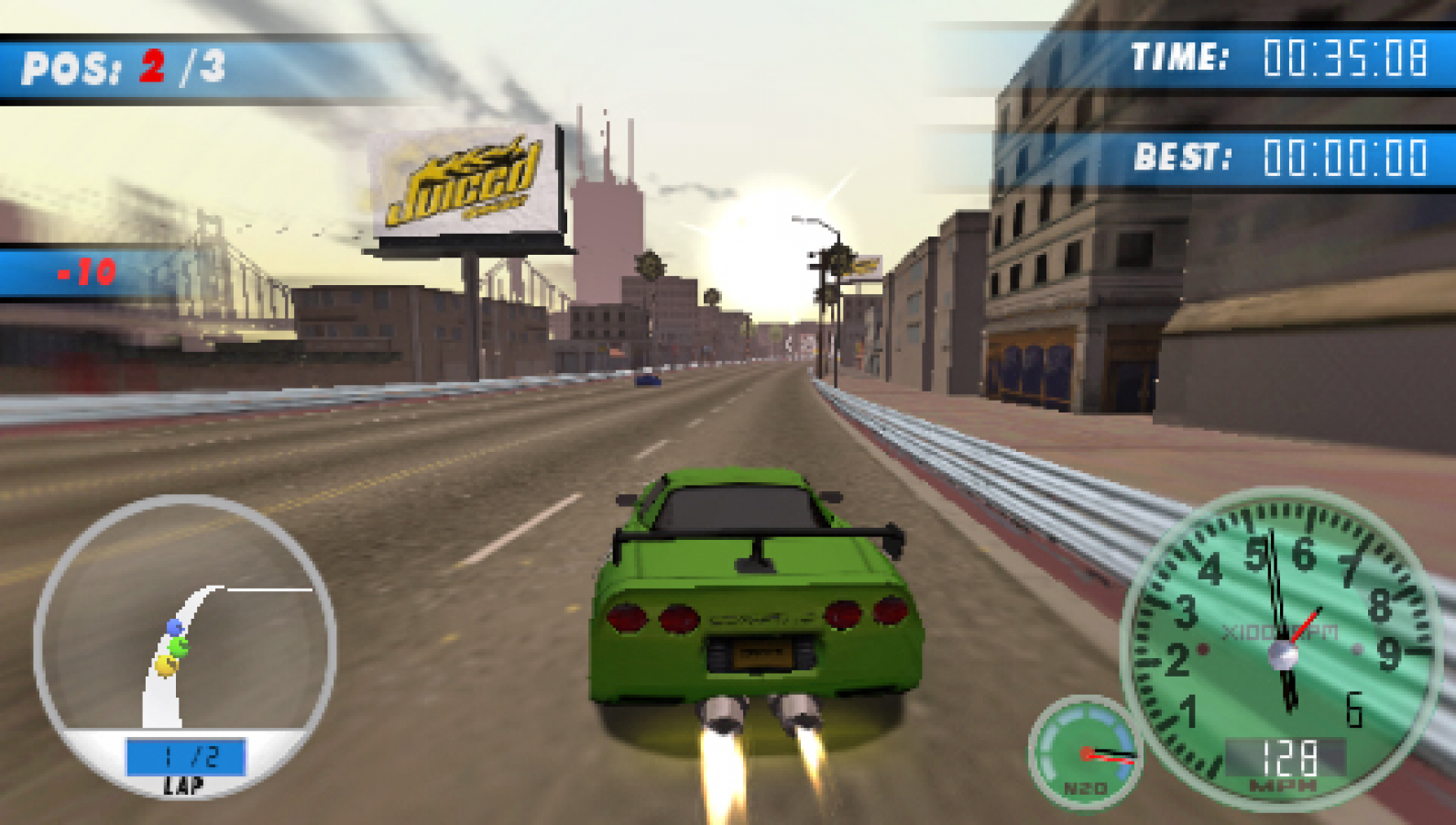 Juiced: Eliminator gameplay for PlayStation Portable (PSP) racing game