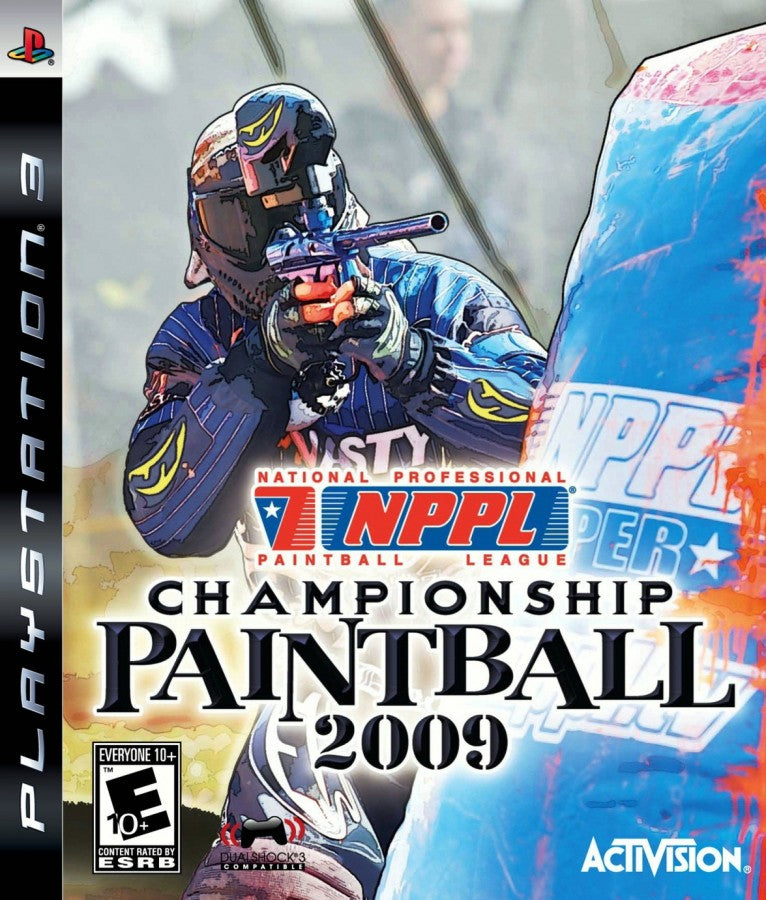 NPPL Championship Paintball 2009 PlayStation 3 PS3 for retro video game enthusiasts featuring first person paintball gameplay competitive tournament matches team based strategy customizable equipment fast paced arena action realistic paintball mechanics and collectible gaming appeal cover art  