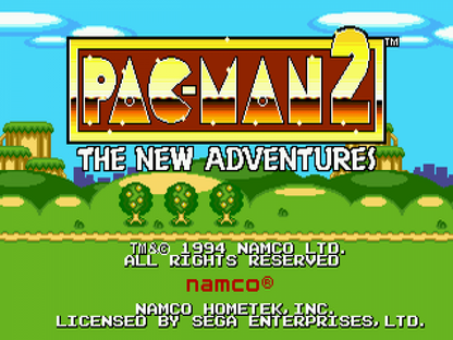 Pac-Man 2: The New Adventures title screen for Sega Genesis (GEN) video game