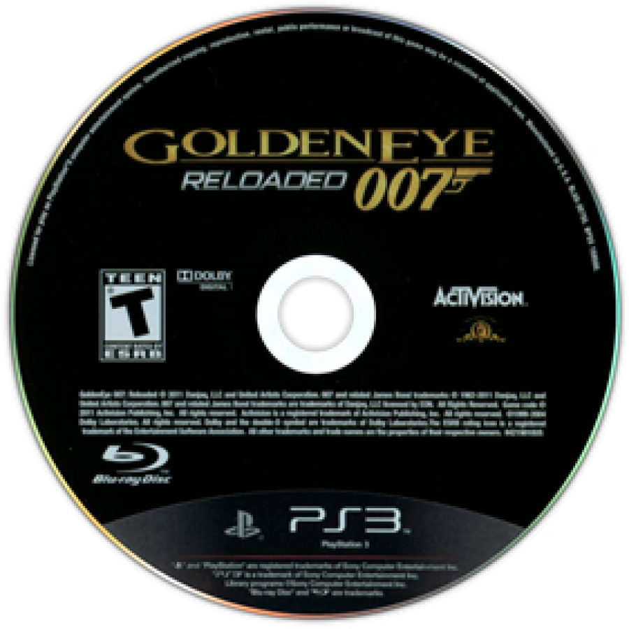 007 GoldenEye Reloaded PlayStation 3 PS3 first-person shooter video game featuring James Bond stealth missions gunfights espionage action multiplayer combat cinematic environments iconic Bond weapons and classic PlayStation 3 PS3 gameplay collectible retro gaming appeal disc