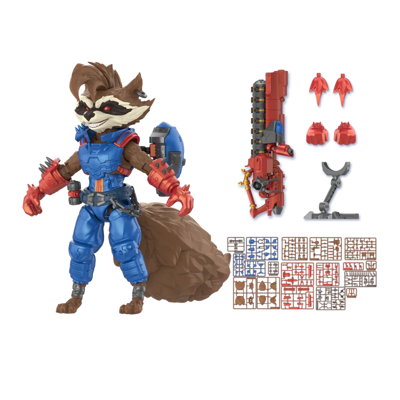 Blokees Marvel Rivals Champion Class 08 Rocket Raccoon Model Kit featuring Marvel Rivals inspired Rocket Raccoon character design collectible buildable figure articulated display model detailed craftsmanship superhero collectible hobby kit and collectible gaming appeal