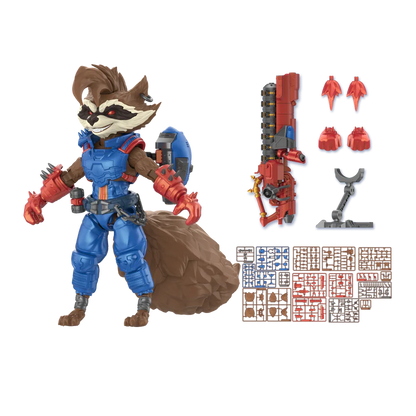 Blokees Marvel Rivals Champion Class 08 Rocket Raccoon Model Kit featuring Marvel Rivals inspired Rocket Raccoon character design collectible buildable figure articulated display model detailed craftsmanship superhero collectible hobby kit and collectible gaming appeal